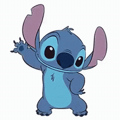 Stitch From Disney 'S Lilo And Stitch Is Waving At The Camera . GIF
