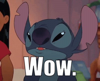 Stitch From Lilo And Stitch Says Wow In A Cartoon GIF