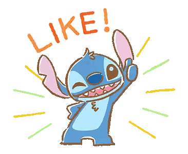 Stitch Giving Like Sign Sticker