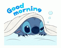 Stitch Good Morning Blanket GIF