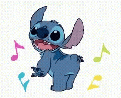 Stitch Hands On Hips With Music Notes GIF