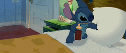 Stitch Hi Drinking Chocolate Drink GIF