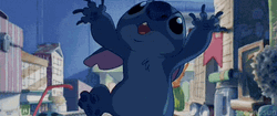 Stitch Hi Walking In The City GIF