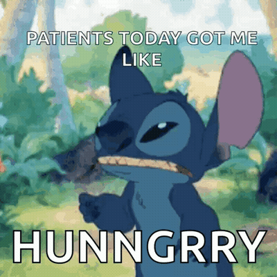 Stitch Holding Food Says Hungry GIF