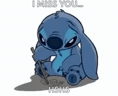 Stitch Holding Stick I Miss You ... Hshs GIF