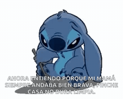 Stitch Holding Stick Says Ahora Entiendo Porque Mi Mama GIF