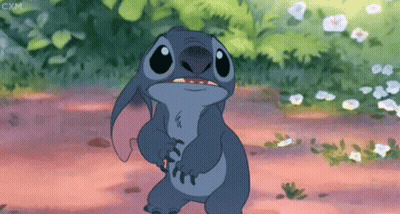 Stitch In Field Of Flowers GIF