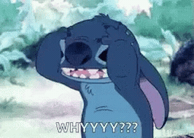 Stitch Is Crying And Covering His Eyes With His Hands . GIF