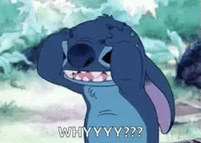 Stitch Is Crying And Covering His Eyes With His Hands . GIF