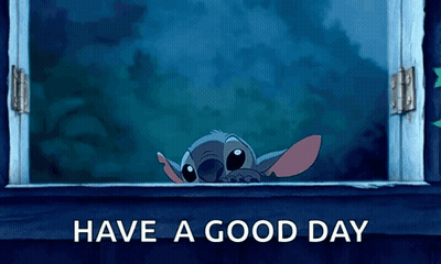 Stitch Looking Out Window Have A Good Day GIF