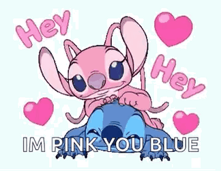 Stitch Love Angel I'm Pink You're Blue GIF