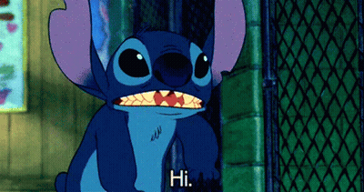 Stitch Saying Hi With Mouth Open GIF