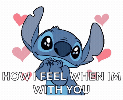 Stitch Saying How I Feel When Im With You GIF