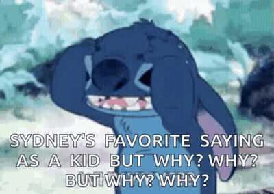 Stitch Saying Why Why Why GIF