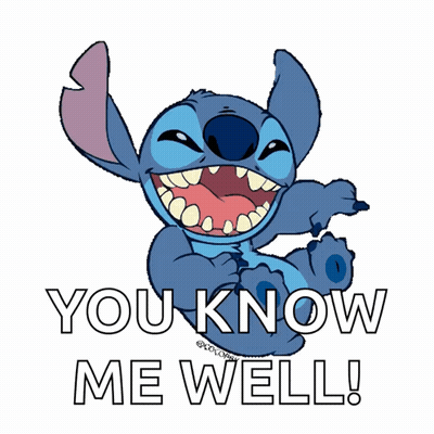 Stitch Saying You Know Me Well GIF