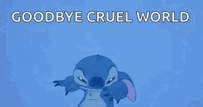 Stitch Screaming Goodbye Cruel World GIF