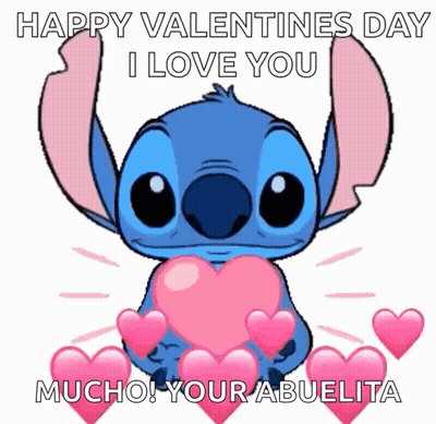 Stitch Sitting In Laundry Basket With Polka Dot Headband GIF