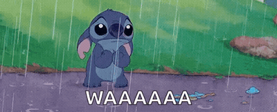 Stitch Standing In Rain Arms Crossed GIF