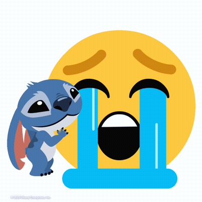 Stitch Standing Next To Crying Face GIF