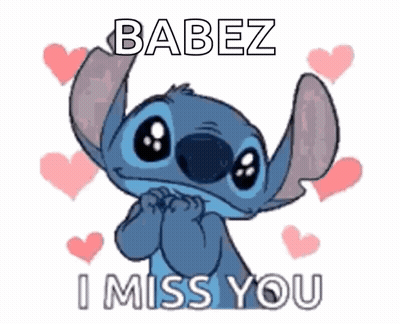 Stitch Surrounded By Hearts Misses Babez GIF