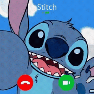 Stitch Talking On Phone With Green Button GIF