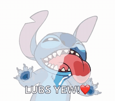 Stitch Tongue Out Saying Lubs Yew GIF