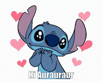 Stitch With Hearts Saying Hi Aurauraur GIF