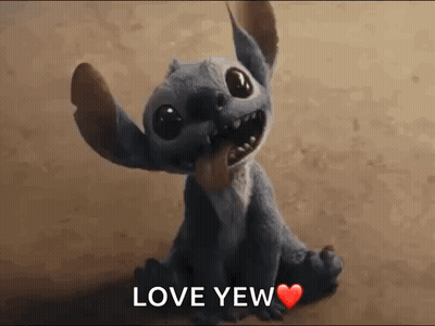 Stitch With Tongue Out And Heart GIF
