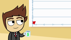Stocks Going Up Waiting To Sell Trade Cartoon GIF