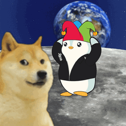 Stocks Pudgy Penguin Doge Dancing  GIF