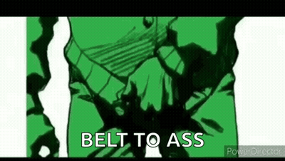 Stomach With Words Belt To Ass GIF