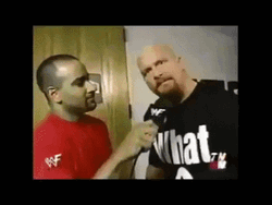 Stone Cold Responding To Interview GIF