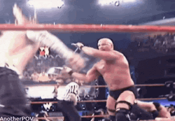 Stone Cold Steve Austin Hitting Jeff Hardy GIF