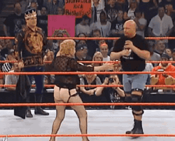 Stone Cold Steve Austin Performing Stunner Move GIF