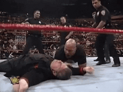 Stone Cold Stunner Vince McMahon Knocked Down GIF