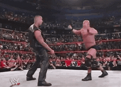 Stone Cold Versus The Rock Stunner Move GIF