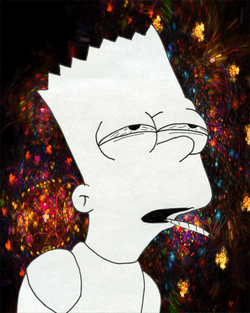 Stoned Bart Simpson Glittery Stars GIF