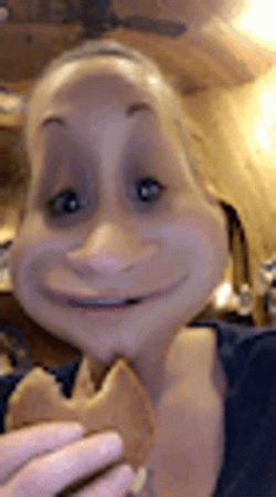 Stoned Funny Face App Eating Cookie GIF