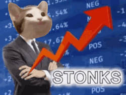 Stonks Human With Popcat Head GIF