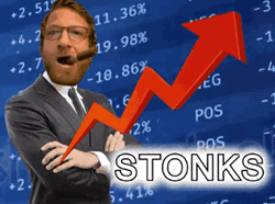 Stonks Man Biting Cigarette GIF