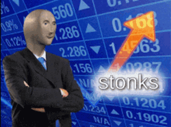 Stonks Meme Man Distorted GIF