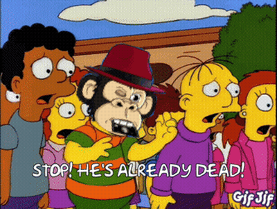 Stop He's Already Dead Cartoon Scene GIF