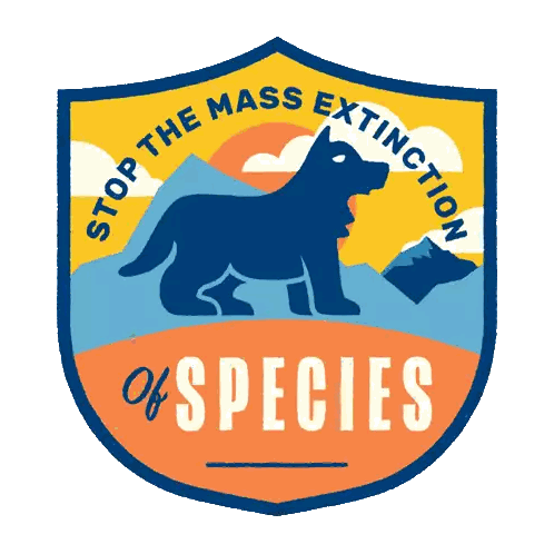 Stop Mass Extinction Dog Emblem Sticker
