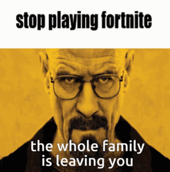 Stop Playing Fortnite Walter White Meme GIF
