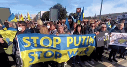 Stop Putin Stop War People Banner GIF