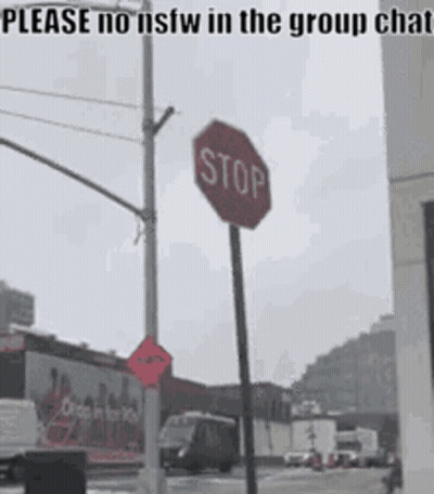 Stop Sign Saying Please No NSFW In Group Chat GIF