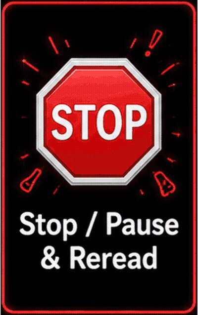 Stop Sign Stop Pause & Reread GIF