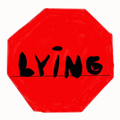 Stop Sign With Blaming in Black