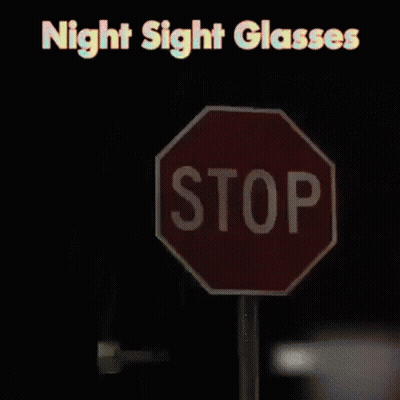 Stop Sign With Night Sight Glasses GIF