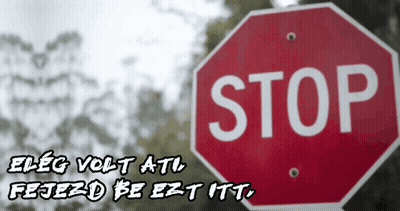 Stop Sign With Trees And Foreign Language GIF